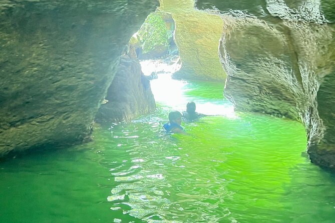 Cave Adventure: Canyon and Hidden Waterfall in Charco Azul - The river walk and first jump: where confidence gets built