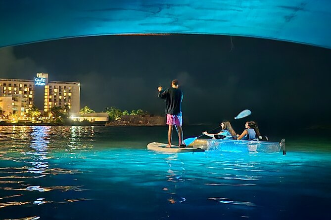Clear LED Kayaking in Condado Lagoon - From locker to clear kayak: how the LEDs change the whole experience