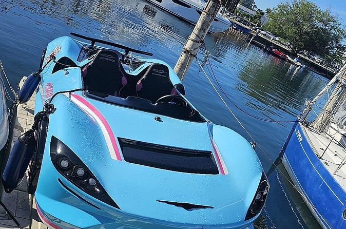 San Juan PR Watersports Car Rental Blue McLaren - Goggles and getting wet: how to stay comfortable
