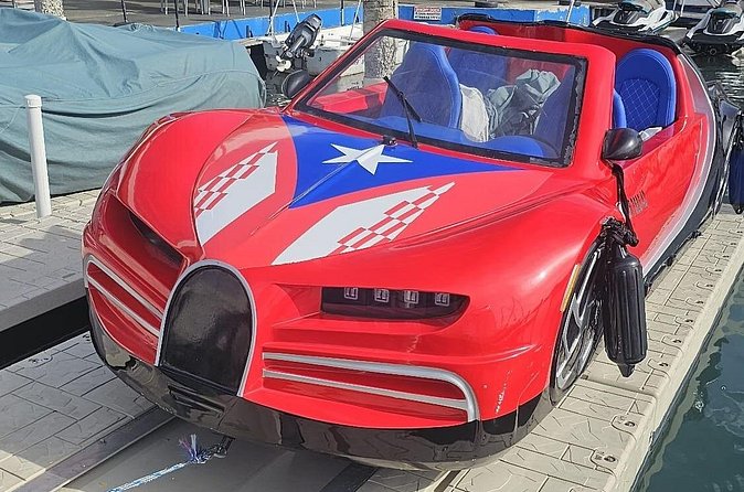 San Juan Watersports Car Rentals Red Bugatti - The jet car “rules of the road”: age, goggles, and the safety brief