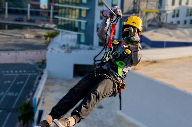 Zipline Sky Bull in Urban Environment in Toroverde urban park San Juan - Safe Roller: why it helps nervous riders